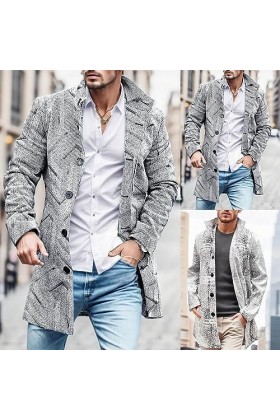 Mymyguoe Manteau Homme Business Manteau Laine Chaud Hiver Manteau Longues Vestes Coupe-Vent Manteau Décontracté Vêtements de