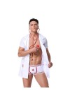 PSKSER Lingerie érotique pour hommes Costumes porno Gay Cross-dressing Infirmière Sissy Ensemble de vêtements,Adulte Discothè