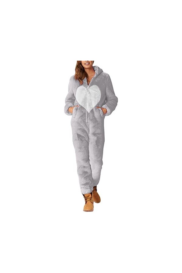 Pyjama en peluche pour femme - Super doux - En polaire - Combinaison une pièce - Pour cosplay - Pyjama douillet et chaud, noi
