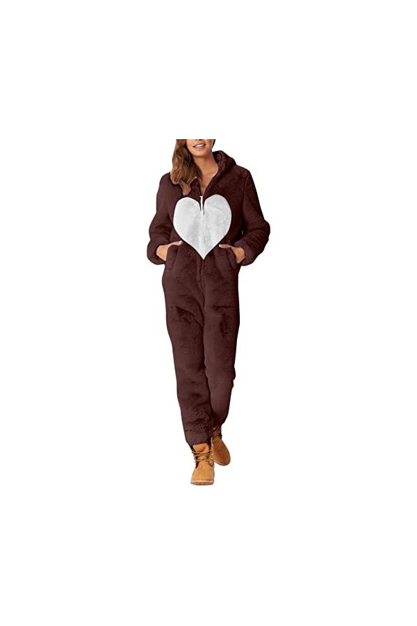 Pyjama en peluche pour femme - Super doux - En polaire - Combinaison une pièce - Pour cosplay - Pyjama douillet et chaud, noi