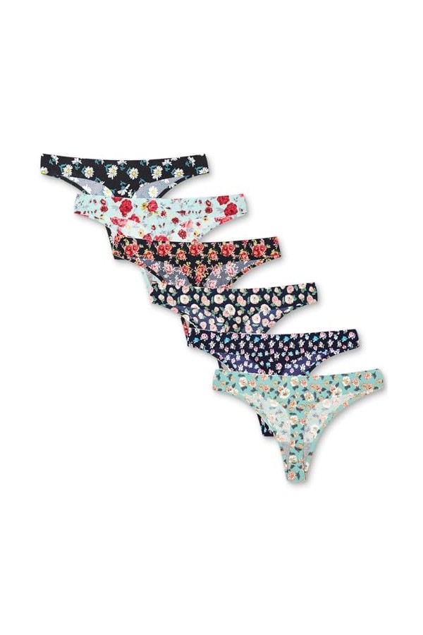 Kfnire String Femme Tangas Invisibilité sans Couture sous-Vêtement Strings et Tangas pour Femme, Lot de 6