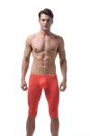 MACIUM Lingerie Sexy pour Hommes sous-vêtement en Soie De Glace pour Hommes Pantalon De Forme Ultra-Mince Demi-Pantalon,Rouge