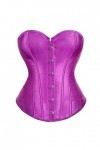 WEITING Plus Size Satin Dance Overbust Corselet Body Shaperwear Femmes Sexy Corsets Et Bustiers-Violet,XL