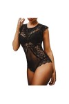 MENGQING Sous-vêtements sexy en dentelle pour femme - Pyjama en dentelle pour femme - Noir - XXL