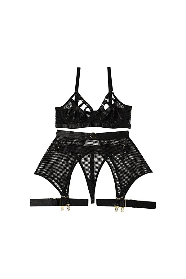UOWEG Soutien-Gorge en résille Ensemble de sous-vêtements Sexy Pyjamas Sexy Européens et Grande Taille sous-vêtements érotiqu