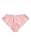 Satini Satin Taille Basse Élévation Culotte à Cannelures à la Française efféminé Slips Culottes sous-vêtements Rose Clair - 