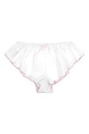 Satini Satin Taille Basse Élévation Culotte à Cannelures à la Française efféminé Slips Culottes sous-vêtements Rose Clair - 