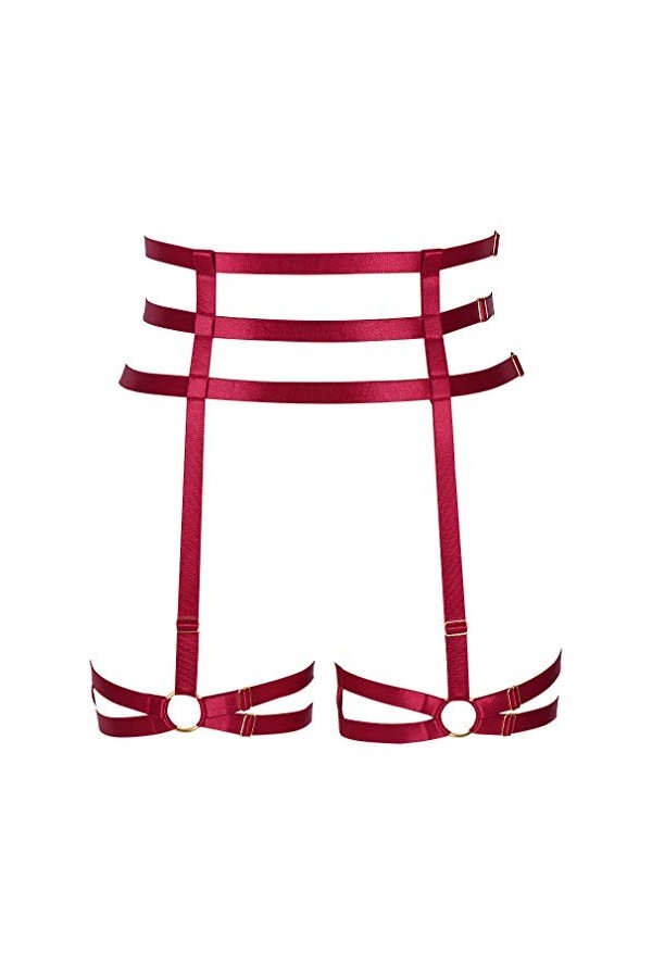 BANSSGOTH Harnais de jambe pour femme avec jarretière intégrale - Ceinture punk gothique réglable - Grande taille - Pour Hall