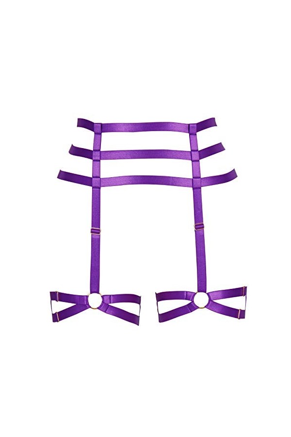 BANSSGOTH Harnais de jambe pour femme avec jarretière intégrale - Ceinture punk gothique réglable - Grande taille - Pour Hall