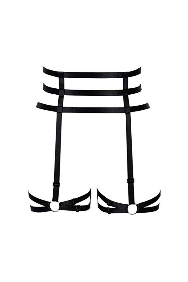BANSSGOTH Harnais de jambe pour femme avec jarretière intégrale - Ceinture punk gothique réglable - Grande taille - Pour Hall