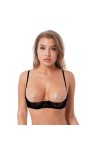 Lingerie Sexy Hot Chaude Soutien-Gorge Érotique À Travers La Dentelle, Bonnets Ajourés, Blanc, XXXXL