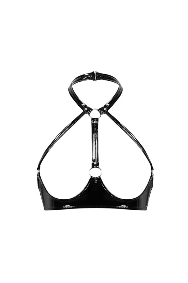 Tenue Sexy Soutien-Gorge Érotique Exposé Ouvert, Noir, XXL