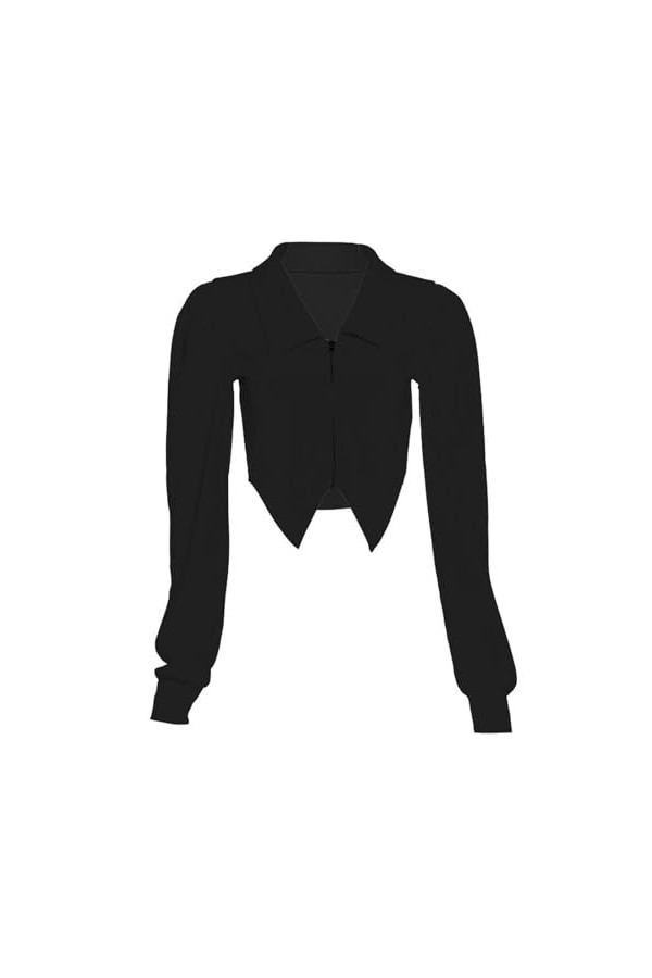 Style européen et américain automne nouveau sweat-shirt à manches longues pour femmes de couleur unie coupe ajustée nombril à