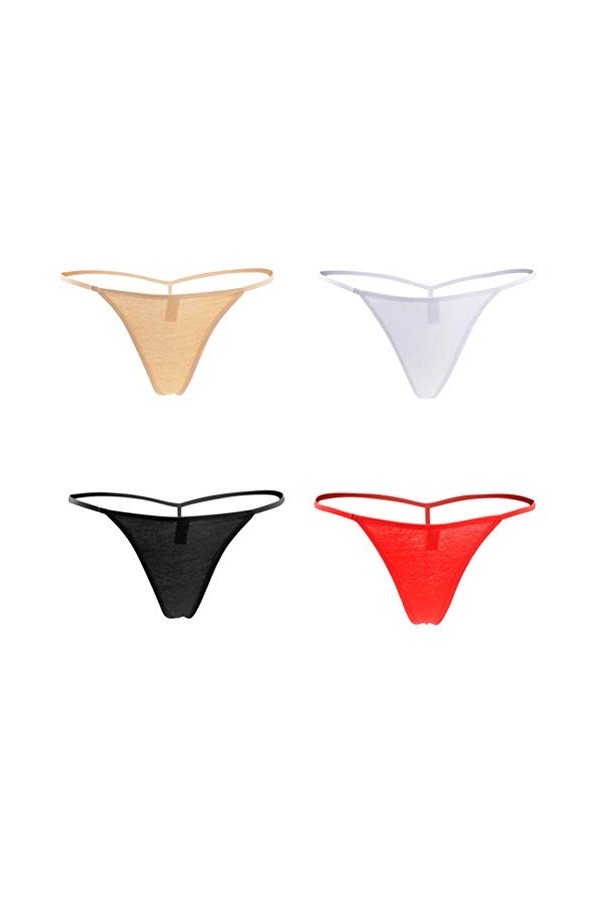Calosy Culotte en Coton pour Femmes String Simple G-String Léger T-Back XXS/XS Taille:60-66cm , Multicolore 