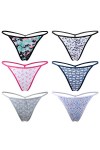 Calosy Culotte en Coton pour Femmes String Simple G-String Léger T-Back XXS/XS Taille:60-66cm , Multicolore 