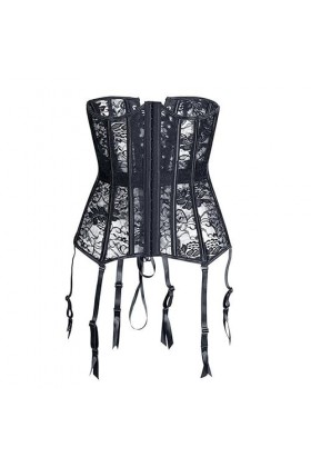 Corset dentraînement à la taille, lingerie sexy en dentelle brodée, lingerie sexy sous le buste, grande taille, noir, M