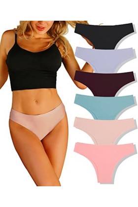 FINETOO 6er Culotte Brésilienne Femme Culotte sans Couture Shorties String Culotte Hipster Ensemble sous-vêtement Sexy Linger