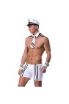 PSKSER Sous-vêtements pour hommes Uniforme de police, Lingerie érotique Policier Jeu de rôle Gay sissy Lingerie sexy Action é