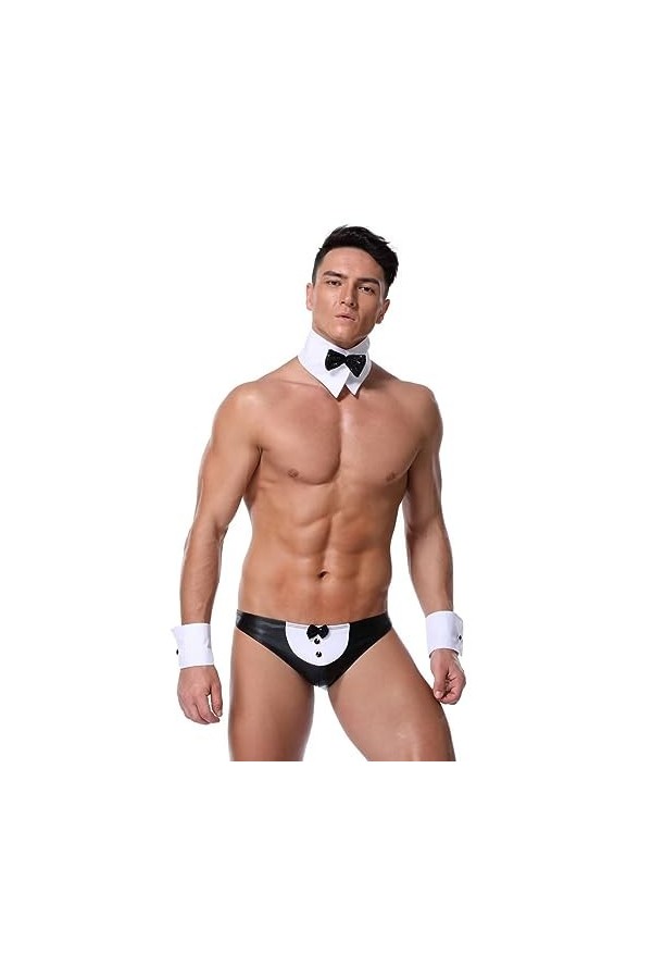 PSKSER Hommes Lingerie Pour Serveur Serviteur Gay Mode Cross-Dressing Porno Sissy Vêtements Ensemble Halloween Adulte Discoth