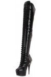 Pleaser Delight-3023, Bottes à Tige Courte Femme, Noir Blk STR Pat/Blk , 39 EU