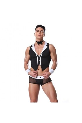 Hommes Lingerie Pour Ensembles Butler Servant Gay Mode Cross-Dressing Porno Sissy Vêtements Ensemble Halloween Adulte Discoth