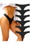 BeReady Lot de 6 strings pour femme - En coton - Sous-vêtements sexy pour femme - Culotte sexy - Pour femme - Tailles S à XL,