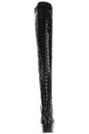 Pleaser Delight-3023, Bottes à Tige Courte Femme, Noir Blk STR Pat/Blk , 39 EU
