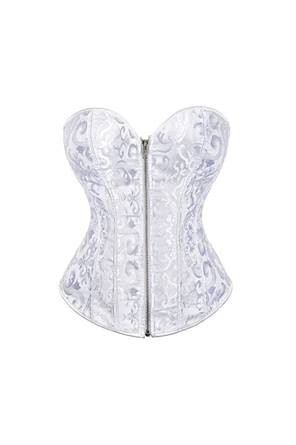 CHOUBAGUAI Corset sexy pour femme, bustier burlesque sans bretelles, surpoitrine baleinée, corset bustier surpoitrine taille 