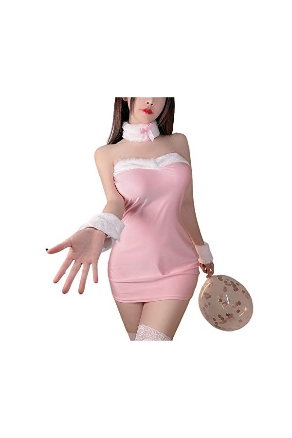 QNCLO Serre-tête sexy en dentelle avec oreilles de lapin pour femme noir 