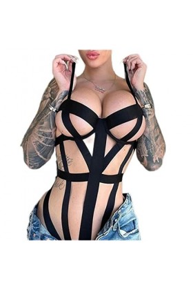CHOUBAGUAI S-L Lingerie en dentelle pour femme Robe sexy Pyjama poupée lingerie costume-noir7,L