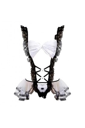 CHOUBAGUAI Anime Lingerie japonaise de soubrette Ensemble de lingerie en dentelle Blanc Taille unique