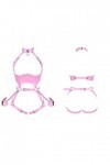 Femmes Plein corps harnais rose menottes en cuir taille porte-jarretelles Punk Photographie Danse Rock Halloween poitrine rav