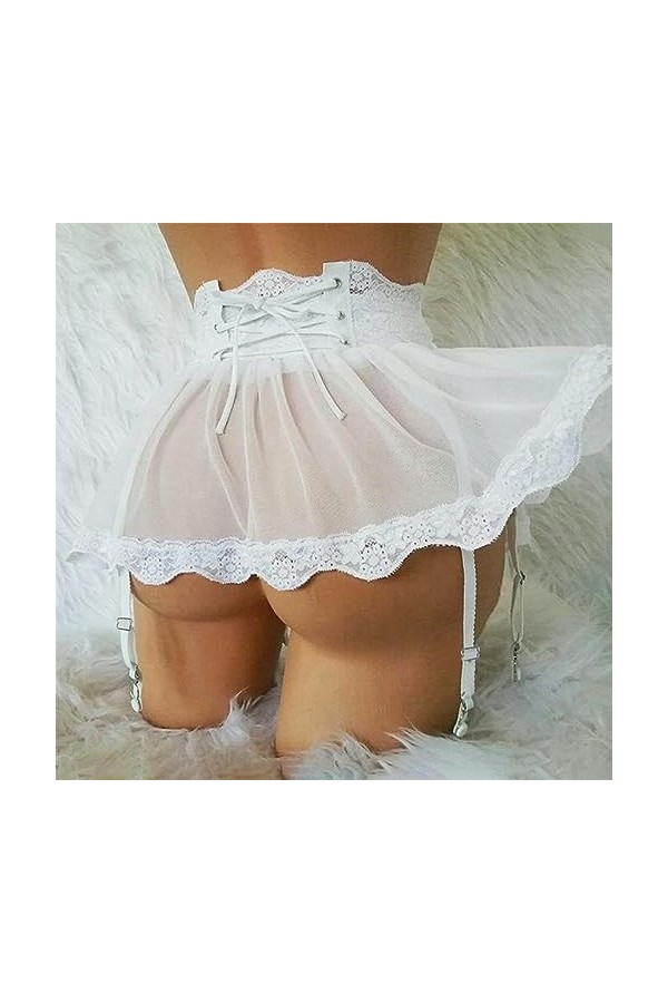 WEITING sous-vêtements Sexy pour Femmes, Jarretières Sexy en Dentelle de Grande Taille, Jarretières Transparentes en Dentelle