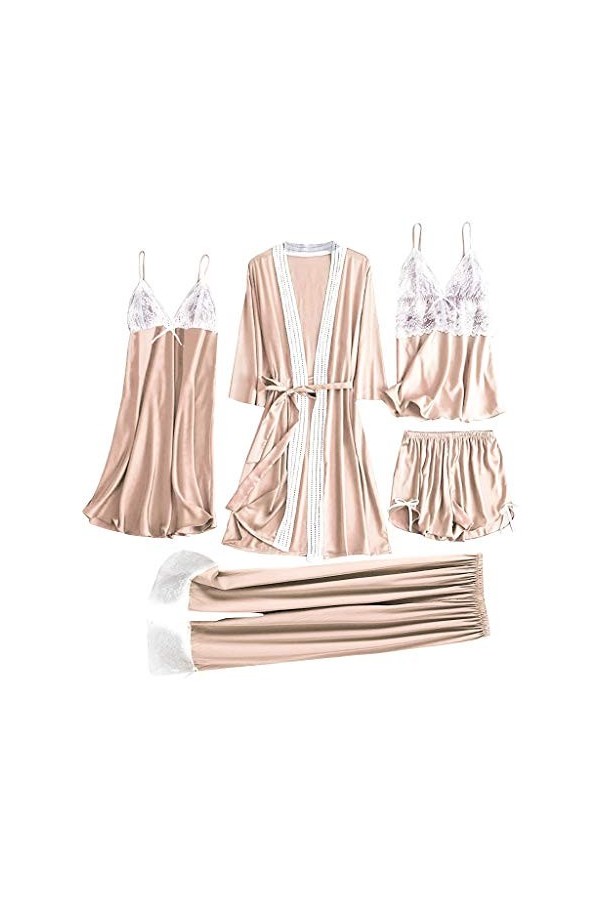 Feiboyy Robe de nuit pour femme - Col en V - Grandes tailles - Culotte complète - Bretelles réglables - Robe de nuit - T-shir