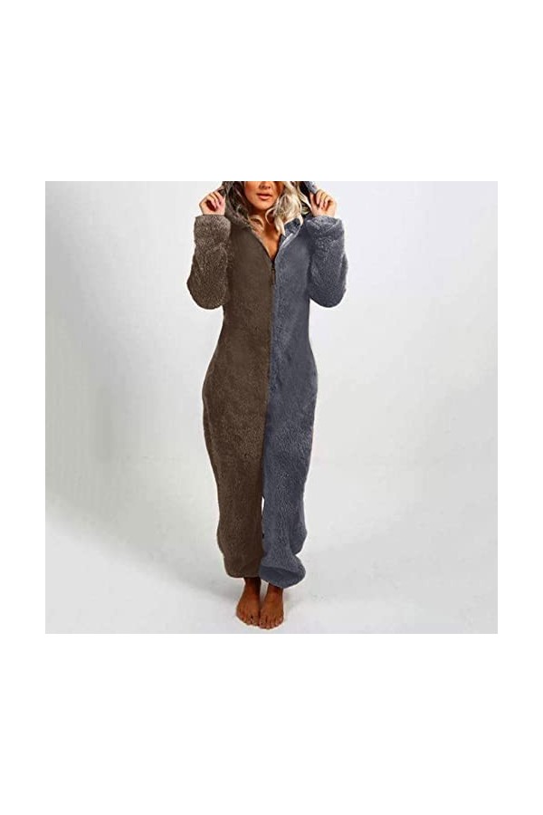 Pyjama en peluche pour femme - Super doux - En polaire - Combinaison une pièce - Pour cosplay - Pyjama douillet et chaud, Mar