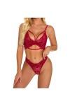 Vêtements De Nuit Femme Ensemble Lingerie Sexy Ensemble Sexy sous-Vetements Dentelle Ensemble Soutien Gorge et String Erotiqu