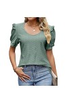 T-Shirt à Manches Courtes pour Femme Casual Respirant O-Neck Slim Fit Home Work Shirt 18 