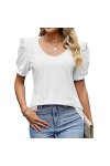 T-Shirt à Manches Courtes pour Femme Casual Respirant O-Neck Slim Fit Home Work Shirt 18 