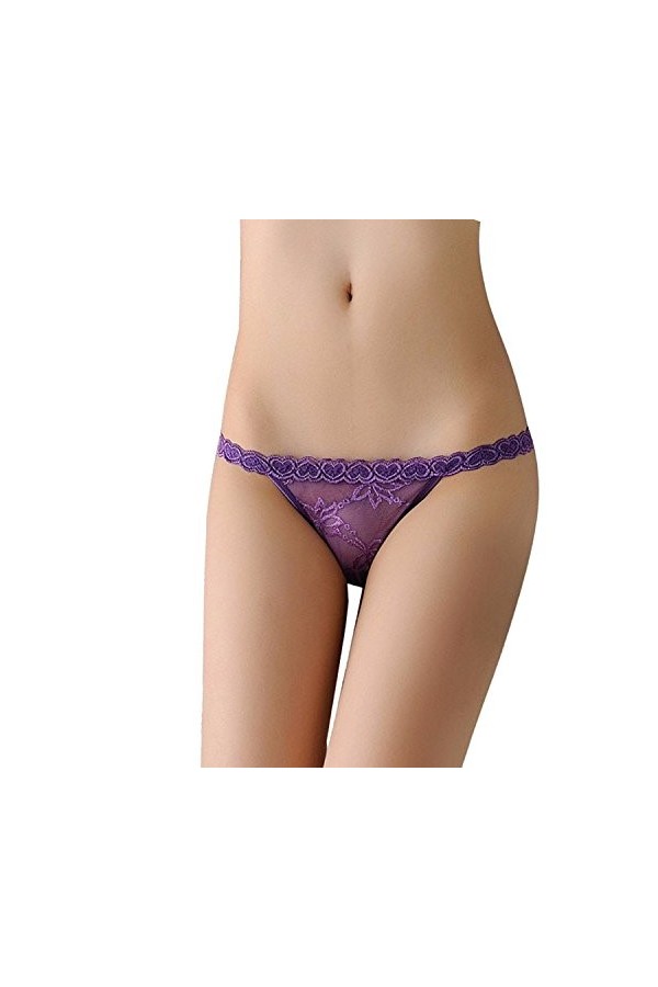Elegance Parisienne String-Tanga Dentelle Rouge Femme Lingerie sous-vêtements Culotte Tanga Sexy Dessous Coquine