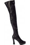 Pleaser Electra-3000z, Bottes non doublées arrivant au dessus du genou femme, Noir - Negro Negro Blk Str Faux Leather/Blk M