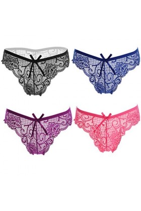 KHUFUZI Lingerie pour femme, sexy, sous-vêtements en dentelle, culotte string mignon, idéale comme cadeau pour une amie, Pack