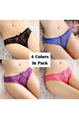 KHUFUZI Lingerie pour femme, sexy, sous-vêtements en dentelle, culotte string mignon, idéale comme cadeau pour une amie, Pack