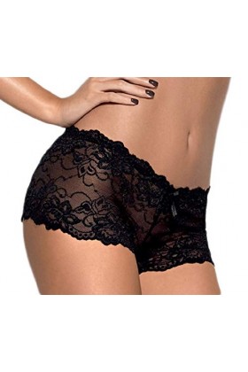 Obsessive Culotte Femme dans Une Boite Cadeau, Culotte Noir Dentelle, XXL