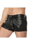 CABULE Sous-vêtements sexy pour homme avec fermeture éclair en maille - Boxer sexy pour homme - Intérieur noir - XL