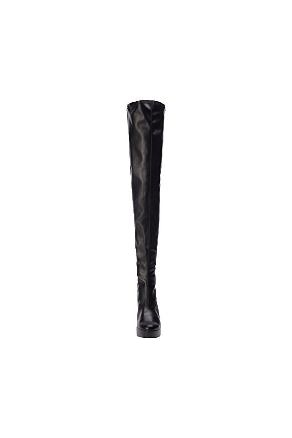 Pleaser Electra-3000z, Bottes non doublées arrivant au dessus du genou femme, Noir - Negro Negro Blk Str Faux Leather/Blk M