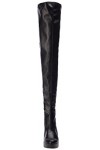 Pleaser Electra-3000z, Bottes non doublées arrivant au dessus du genou femme, Noir - Negro Negro Blk Str Faux Leather/Blk M