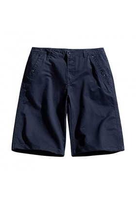 Short dété cargo en coton pour homme - Style vintage - Style décontracté - Avec intérieur, Noir , XXXXL