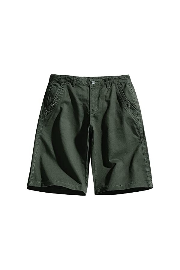 Short dété cargo en coton pour homme - Style vintage - Style décontracté - Avec intérieur, Noir , XXXXL