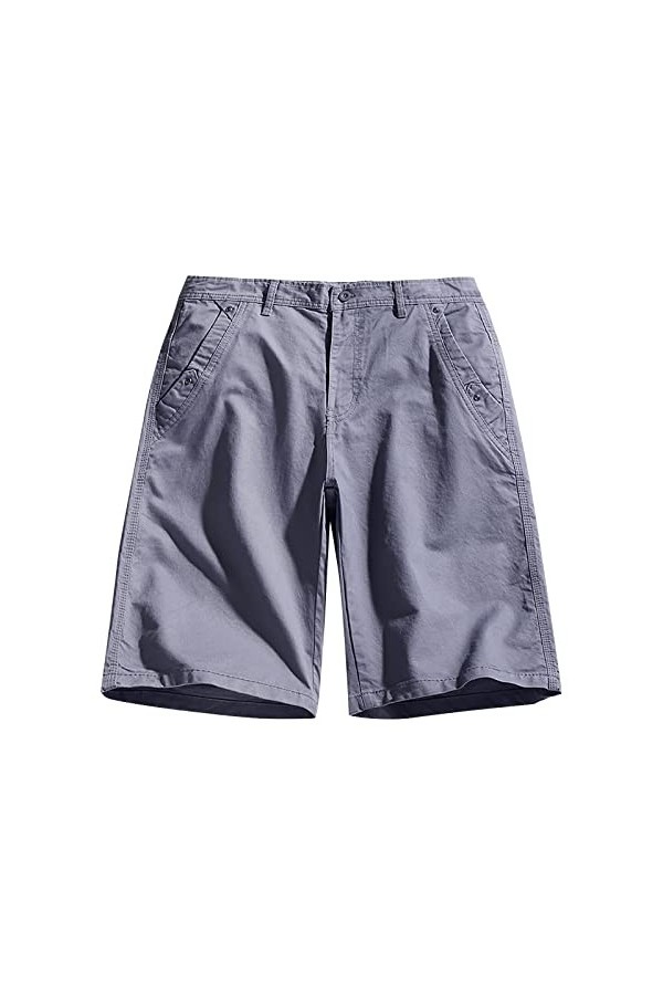 Short dété cargo en coton pour homme - Style vintage - Style décontracté - Avec intérieur, Noir , XXXXL