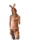 SINSINQUEEN Lingerie sexy en forme de lapin pour femme - Costume une pièce - Body en velours doré ou dentelle 29 noir 